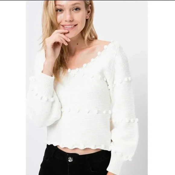 STORIA Gray Pom Pom Sweater - Picture 3 of 13